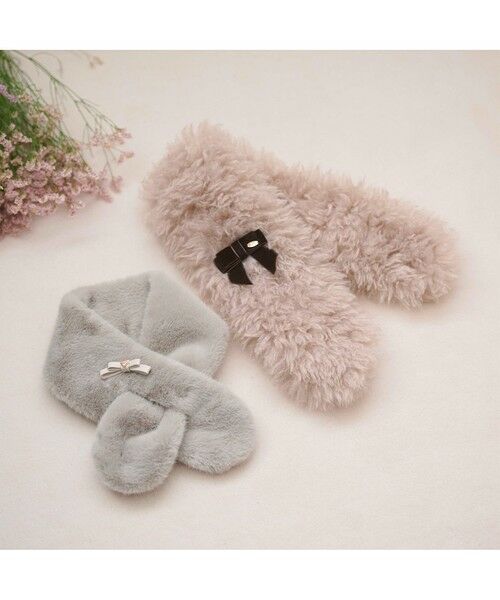 TOCCA / トッカ マフラー・ショール・スヌード・ストール | 【ブローチ取り外し可】BOW RIBBON FURTIPPET ティペット | 詳細7