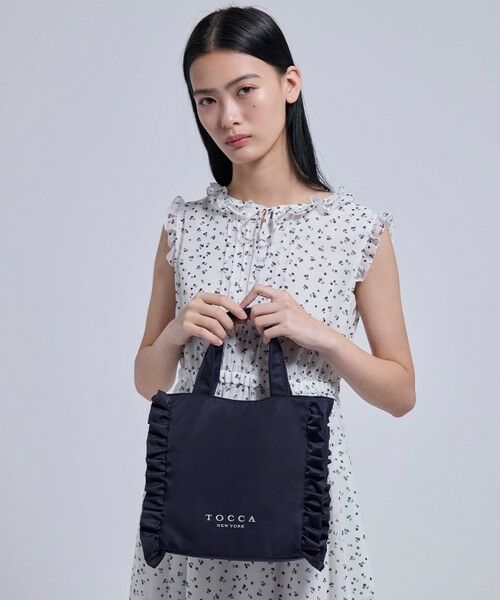 TOCCA / トッカ トートバッグ | 【美人百花掲載】【一部カラー撥水】TRIM WAVES MINITOTE ミニトートバッグ（ネイビー系）