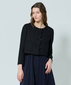 TOCCA / トッカ ノーカラージャケット | 【消臭】BABY SCALLOP ツイードジャケット