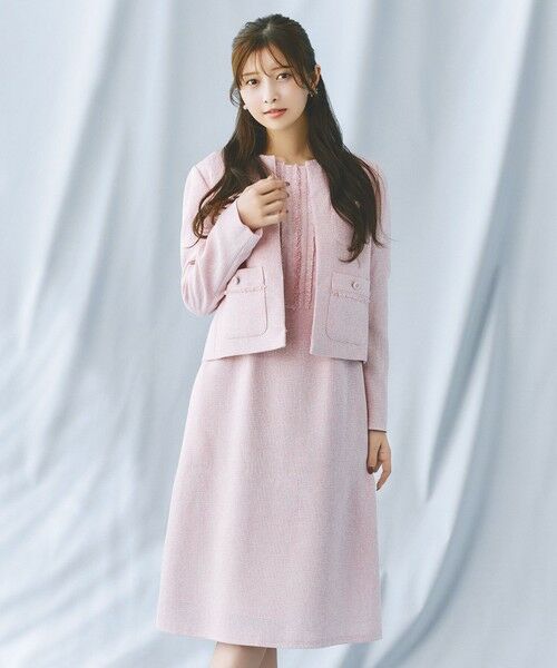 TOCCA/トッカ 【洗える・消臭】MIST TWEED ドレス ピンク系5 4 TOCCA/トッカ 【洗える・消臭】MIST TWEED ドレス ピンク系5 4