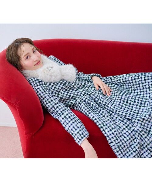 TOCCA/トッカ 【消臭】FROSTED CHECK TWEED ドレス ライトグリーン系 2 TOCCA/トッカ 【消臭】FROSTED CHECK TWEED ドレス ライトグリーン系 2