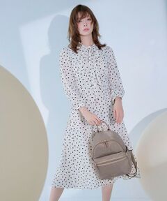 TOCCA / トッカ ロング・マキシ丈ワンピース | 【八木アリサさん着用】【消臭】PROMISE RIBBON ROSETTE ドット柄ドレス