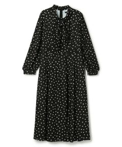 TOCCA / トッカ ロング・マキシ丈ワンピース | 【八木アリサさん着用】【消臭】PROMISE RIBBON ROSETTE ドット柄ドレス