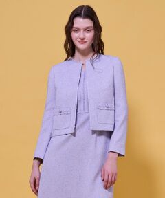 TOCCA / トッカ ノーカラージャケット | FROST MIST TWEED ジャケット