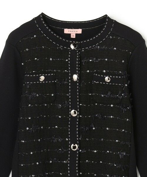 TOCCA / トッカ ノーカラージャケット | 【八木アリサさん着用】FLOWER HIDE AND SEEK ニットジャケット | 詳細9