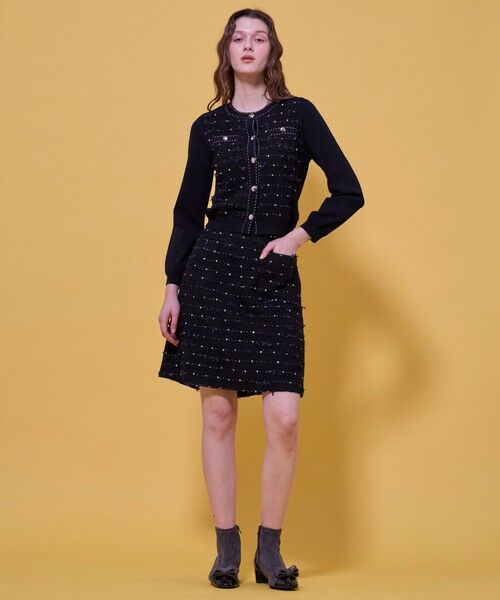 TOCCA / トッカ ノーカラージャケット | 【八木アリサさん着用】FLOWER HIDE AND SEEK ニットジャケット | 詳細3