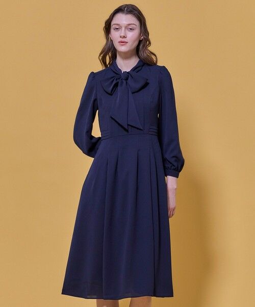 TOCCA / トッカ ロング・マキシ丈ワンピース | PROMISE RIBBON ROSETTE ドレス(ネイビー系)