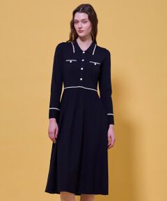 TOCCA / トッカ ミニ丈・ひざ丈ワンピース | BI-COLOR KNIT DRESS ニットドレス