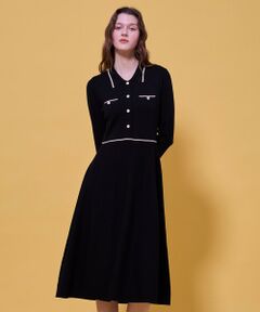 TOCCA / トッカ ミニ丈・ひざ丈ワンピース | BI-COLOR KNIT DRESS ニットドレス