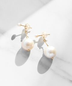 【WEB限定】RHYTHM OF PEARL PIERCED EARRINGS K10 淡水パールピアス