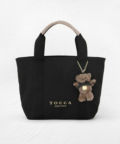 TOCCA / トッカ トートバッグ | 【ぬいぐるみチャーム付き】TOCCA AMICO CANVAS TOTE キャンバストート（ブラック系）