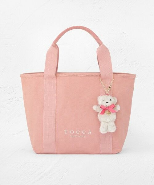 TOCCA / トッカ トートバッグ | 【ぬいぐるみチャーム付き】TOCCA AMICO CANVAS TOTE キャンバストート（ピンク系）