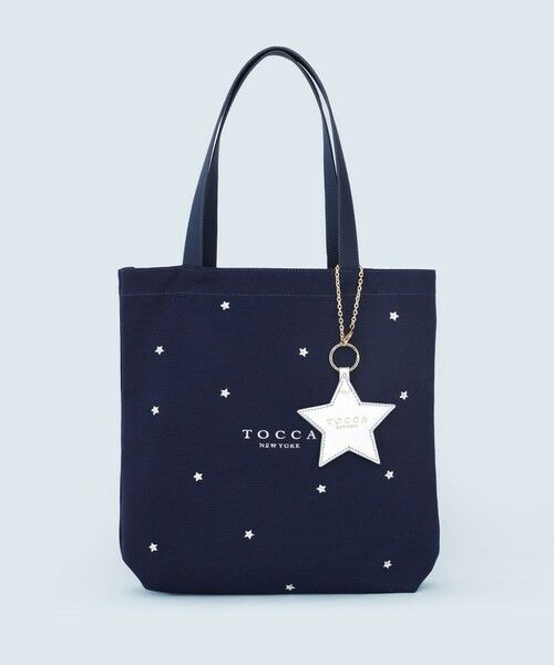 TOCCA / トッカ トートバッグ | 【chayさん着用】【WEB＆一部店舗限定・A4サイズ対応】LUCKY TWINKLE CANVASTOTE キャンバストートバッグ（ネイビー系）