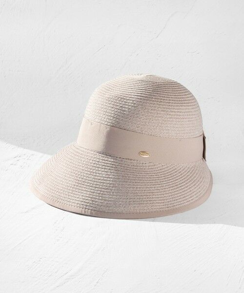 TOCCA / トッカ ハット | 【サイズ調整可】HALF BRIM RIBBON HAT ブレードハット（グレージュ系）