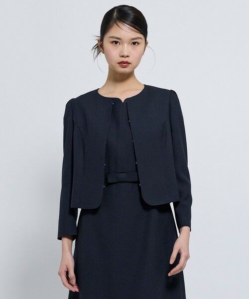 TOCCA / トッカ ノーカラージャケット | 【松木育未さん着用】BRIGHT BREEZE ジャケット(ネイビー系)