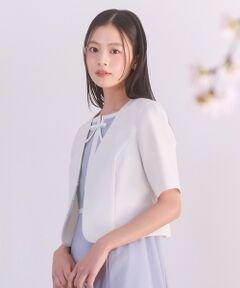 TOCCA / トッカ ノーカラージャケット | 【松木育未さん着用】BRIGHT BREEZE 半袖ショートジャケット