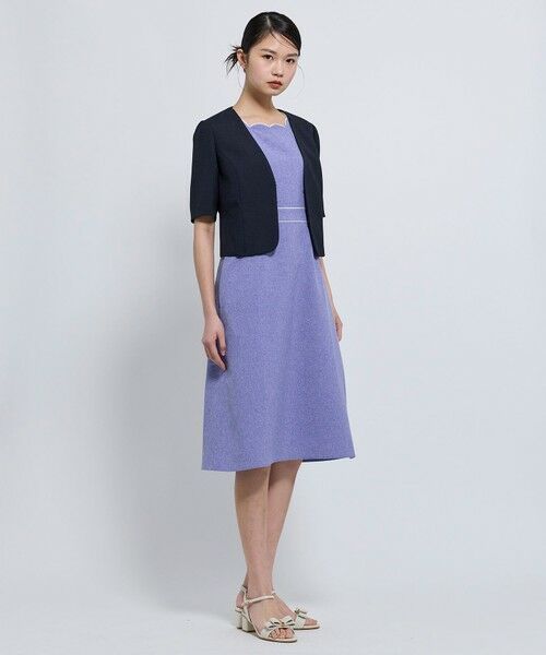 TOCCA / トッカ ノーカラージャケット | 【松木育未さん着用】BRIGHT BREEZE 半袖ショートジャケット | 詳細4