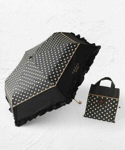TOCCA / トッカ 傘 | 【晴雨兼用】DREAM OF DOTS UMBRELLA 折り畳み傘 収納バッグ付き（ブラック系）