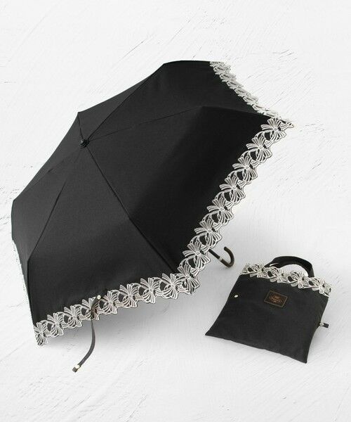TOCCA / トッカ 傘 | 【晴雨兼用】DANCING RIBBON UMBRELLA 折り畳み傘 収納バッグ付き（ブラック系）