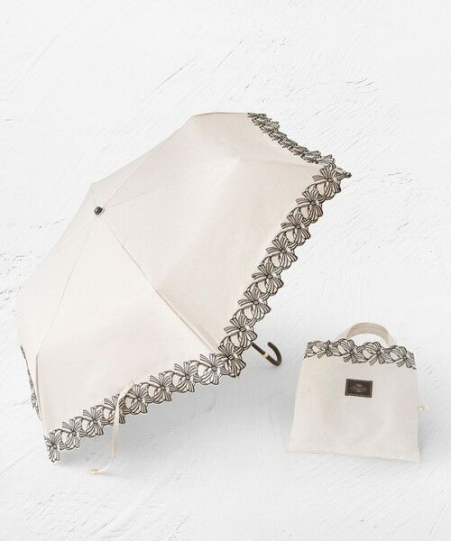 TOCCA / トッカ 傘 | 【晴雨兼用】DANCING RIBBON UMBRELLA 折り畳み傘 収納バッグ付き（ベージュ系）