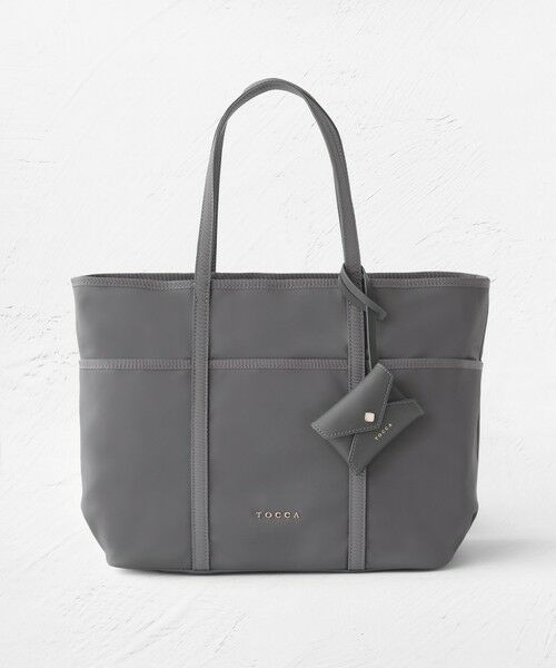 TOCCA / トッカ トートバッグ | T-LETTERA NYLON BAG ナイロンバッグ【A4サイズ対応】（ライトグレー系）