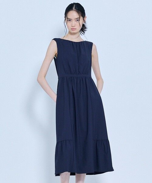 TOCCA / トッカ ロング・マキシ丈ワンピース | BREEZE LINE ドレス(ネイビー系)