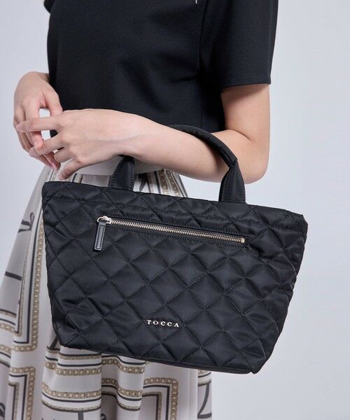 TOCCA / トッカ トートバッグ | TRACE PAVE FASTENER TOTE ナイロンキルトバッグ（ブラック系）