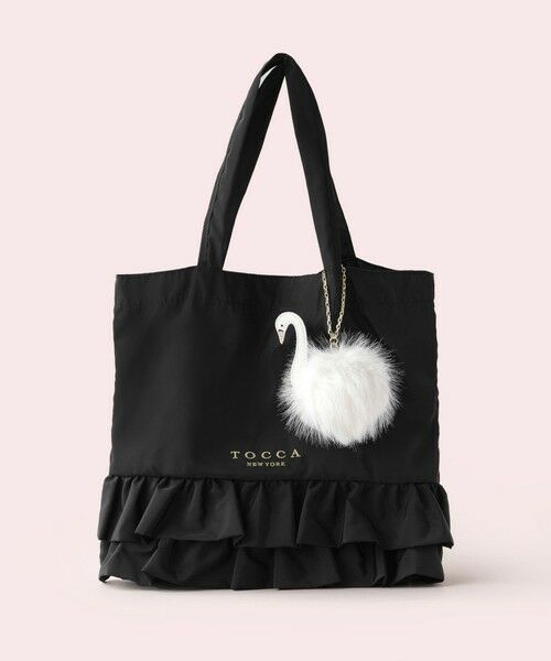 TOCCA / トッカ ショルダーバッグ | SOGNO FUR CHARM TOTE トートバッグ【WEB＆一部店舗限定・A4サイズ対応】（ブラック系）