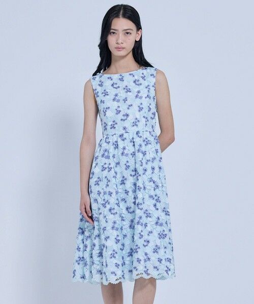 TOCCA / トッカ ロング・マキシ丈ワンピース | HYDRANGEA IN RAIN ドレス(サックスブルー系7)