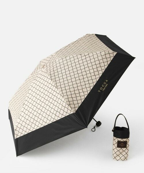TOCCA / トッカ 傘 | CHECKER CLOVER MINI UMBRELLA ミニサイズ折り畳み傘（ベージュ系）