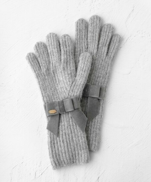 TOCCA / トッカ 手袋 | VELVET RIBBON KNIT GLOVE ニットグローブ（ライトグレー系）
