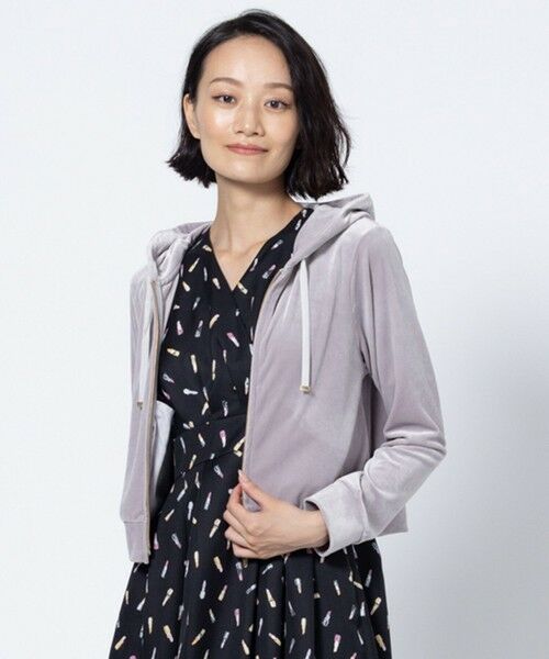 TOCCA / トッカ パーカー | 【WEB限定カラーあり】VELVET LATTE ベロアフーディー（グレー系）