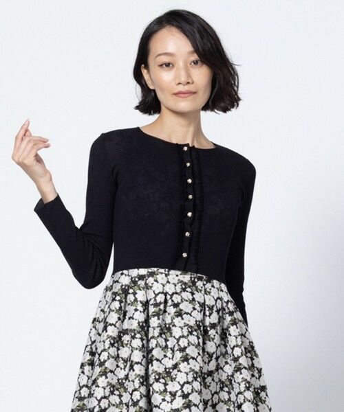 TOCCA / トッカ カーディガン・ボレロ | TUCK FRILL KNIT カーディガン（ブラック系）