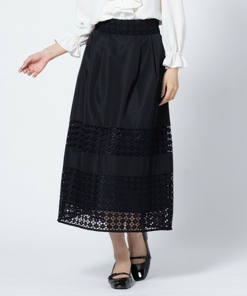 TOCCA / トッカ ミニ・ひざ丈スカート | SQUARE FLOWER LACE スカート（ブラック系）