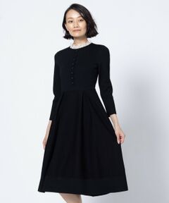 TOCCA / トッカ ミニ丈・ひざ丈ワンピース | NOBLE LACE KNIT DRESS ニットドレス