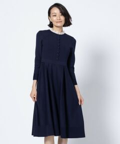 TOCCA / トッカ ミニ丈・ひざ丈ワンピース | NOBLE LACE KNIT DRESS ニットドレス