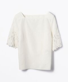 TOMORROWLAND / トゥモローランド シャツ・ブラウス | コットンシルクエンブロイダリー スクエアネックプルオーバー