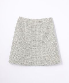 TOMORROWLAND / トゥモローランド ミニ・ひざ丈スカート | ウールアクリルツイード トラペーズスカート