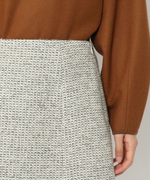 TOMORROWLAND / トゥモローランド ミニ・ひざ丈スカート | ウールアクリルツイード トラペーズスカート | 詳細4