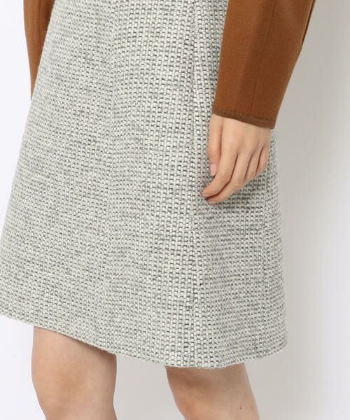 TOMORROWLAND / トゥモローランド ミニ・ひざ丈スカート | ウールアクリルツイード トラペーズスカート | 詳細6
