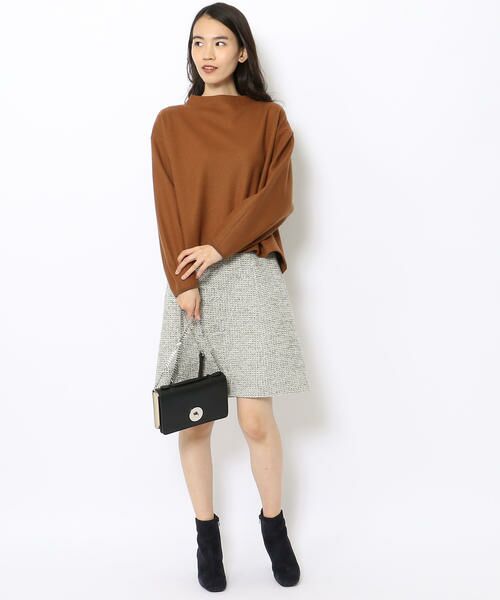 TOMORROWLAND / トゥモローランド ミニ・ひざ丈スカート | ウールアクリルツイード トラペーズスカート | 詳細7