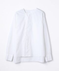 TOMORROWLAND / トゥモローランド シャツ・ブラウス | コットン ノーカラーフライフロントシャツ