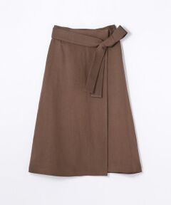 TOMORROWLAND / トゥモローランド ミニ・ひざ丈スカート | レーヨンリネン ベルテッドミディスカート