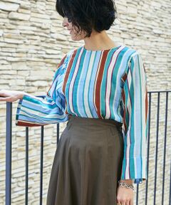 TOMORROWLAND / トゥモローランド シャツ・ブラウス | ラミー クルーネックバックボタンブラウス