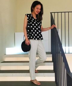 TOMORROWLAND / トゥモローランド スラックス・ドレスパンツ | リネンレーヨンストレッチ ピンタックスリムパンツ