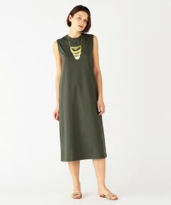TOMORROWLAND / トゥモローランド ロング・マキシ丈ワンピース | ファインコットン ノースリーブクルーネックワンピース