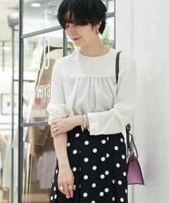 TOMORROWLAND / トゥモローランド シャツ・ブラウス | シアーツイル ヨークギャザーブラウス