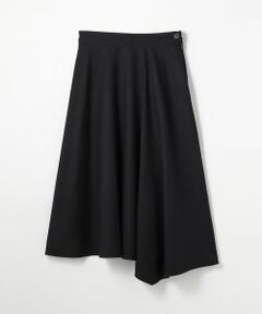 TOMORROWLAND / トゥモローランド ミニ・ひざ丈スカート | ウールサキソニー アシンメトリーフレアスカート