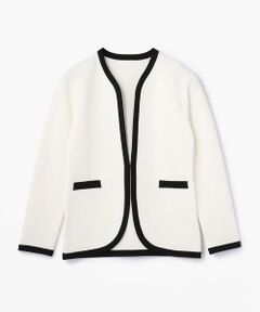 TOMORROWLAND / トゥモローランド ノーカラージャケット | ミラノリブ フロントオープンジャケット