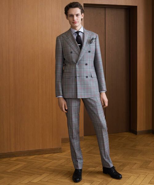 Super100'sウール 6Bダブルブレストスーツ DORMEUIL AMADEUS 365